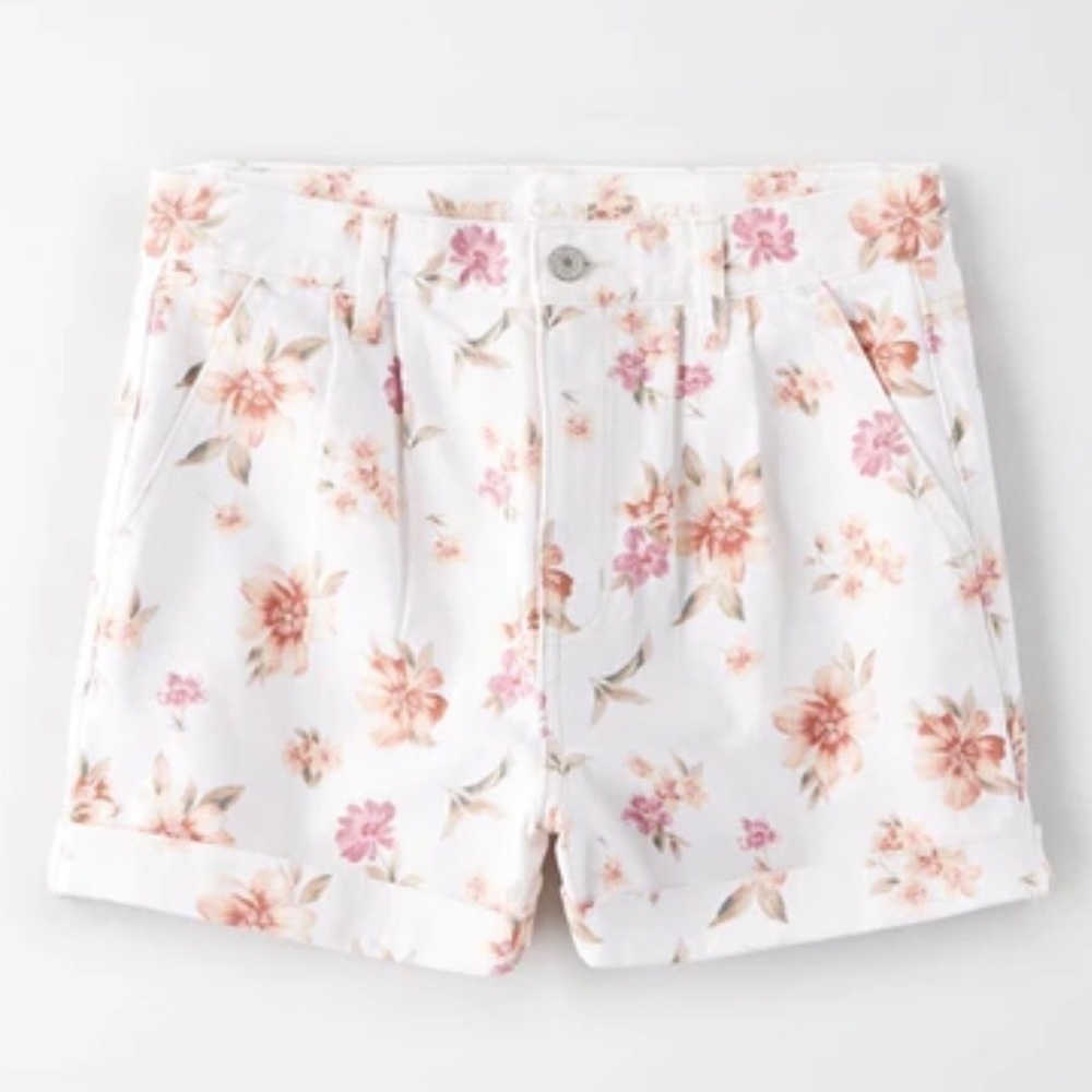 NWOT AEO 🦅 Floral Denim Mom Shorts - Picture 3 of 12